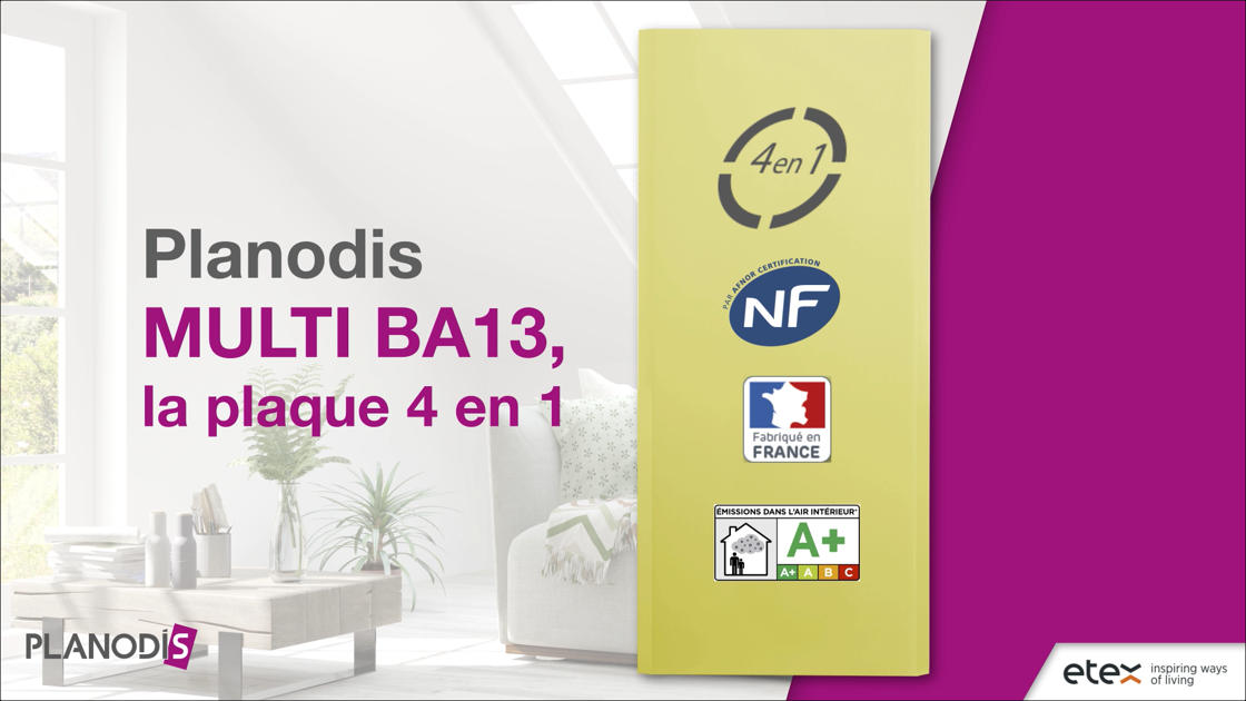 Miniature de la vidéo promotionnelle sur la plaque de plâtre Planodis MULTI BA13
